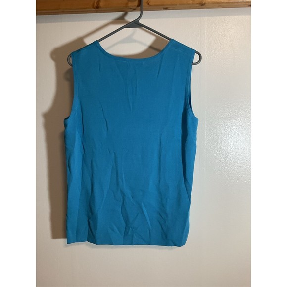 Laura Ashley Women’s M Blue Silk Jacket Shirt Combo Embroidered Beaded Vintage - Picture 11 of 12